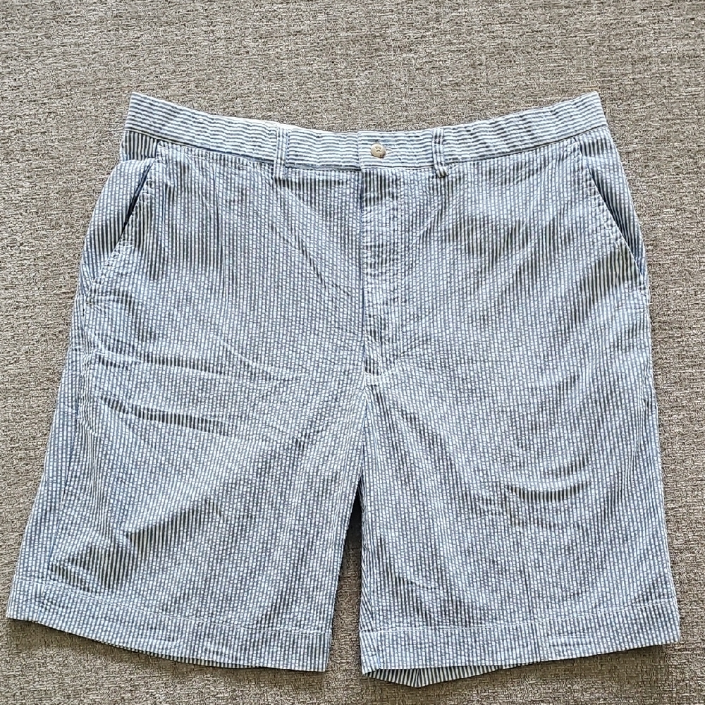 Polo by Ralph Lauren Men's Blue White Striped Seersucker Shorts Size 36